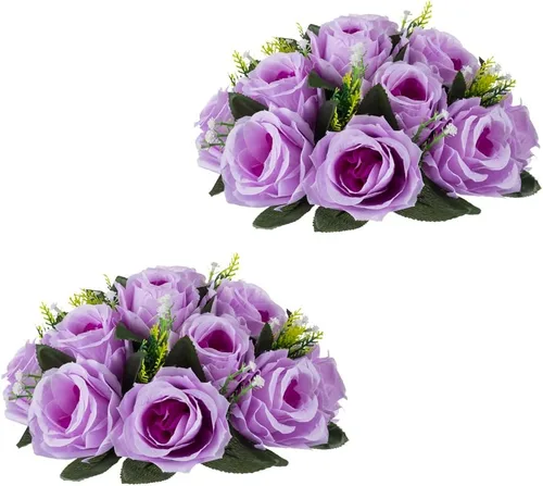 Vista 8 de Centros de mesa de flores para mesas de boda: decoraciones de mesa de boda, bolas de flores blancas, centros de mesa para compromiso, ceremonia