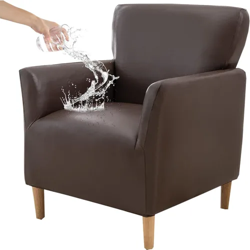 Vista 46 de CRFATOP - Funda elástica para sillón de mediados de siglo moderno de 1 pieza, fundas de silla de acento de jacquard con brazos, fundas de silla