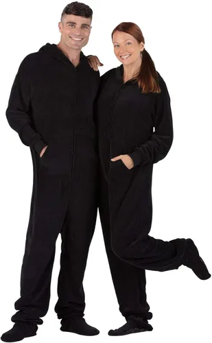 Vista 3 de Footed Pajamas - Adult Chenille Hoodie Onesie One-Piece Pajama Jumpsuits for Men and Women Pjs Unisex