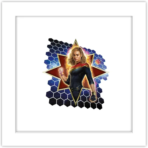 Vista 10 de Trends International Gallery Pops Marvel The Marvels - Póster de pared con icono del Capitán Marvel, 12.00 x 12.00 pulgadas, versión de marco negro
