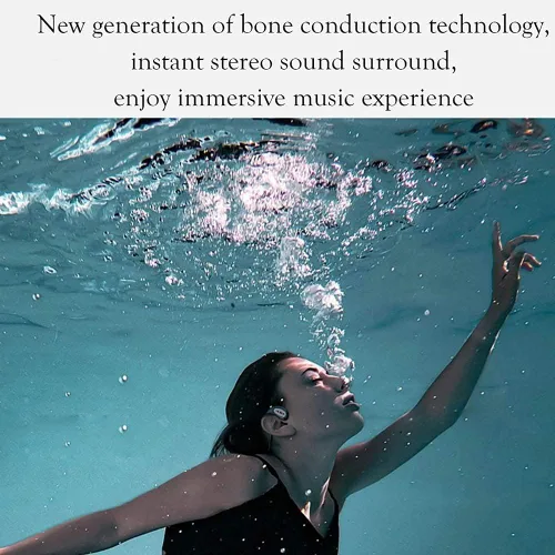 Vista 4 de IKXO Auriculares impermeables de conducción ósea Bluetooth 5.0 Auriculares inalámbricos IPX8 Oreja abierta Bluetooth Auriculares de gimnasio