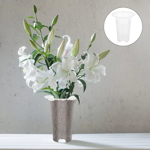 Vista 2 de DOITOOL 5 macetas de plástico transparente para orquídeas, macetas con agujeros, transpirables, altas, para interiores y exteriores, plantas