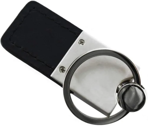 Vista 4 de Au-TOMOTIVE GOLD Llavero de cuero rectangular Duo para Honda Civic Reverse C (negro), Negro