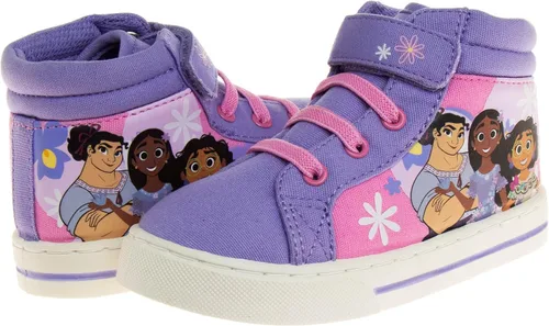 Vista 3 de Disney Encanto Shoes - Tenis de lona para niña, Mirabel Luisa Isabella, personaje de princesa, atléticos, casuales, de lona, sin cordones