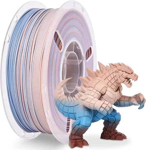Vista 23 de Silk Rainbow 3D Printer Filament 1.75mm Multi-Color PLA Filament Fast Color Change Candy Color 3D Printing Filament, 1kg Spool Color caramelo