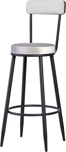 Vista 7 de Taburetes de bar altos, silla de bar creativa, estilo industrial simple con respaldo, taburete alto para el hogar, cocina, restaurante, cafetería