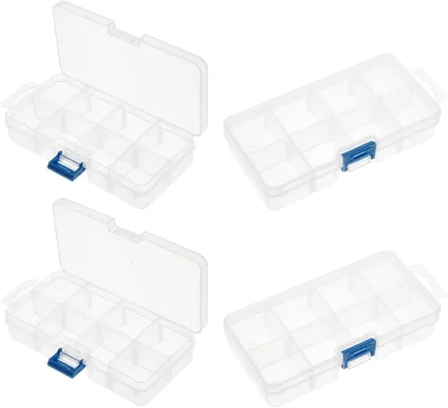 Vista 23 de Utoolmart Caja de herramientas, organizador de herramientas, caja de plástico con bandeja y organizadores, incluye cajas de piezas extraíbles