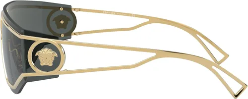 Vista 2 de Versace VE 2226 100287 Gold Metal Shield Gafas de sol Gris Lente