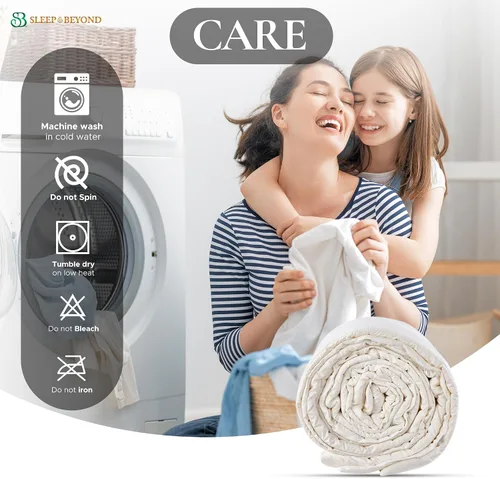 Vista 7 de Natural myComforter - Edredón de lana lavable ligero, súper marfil