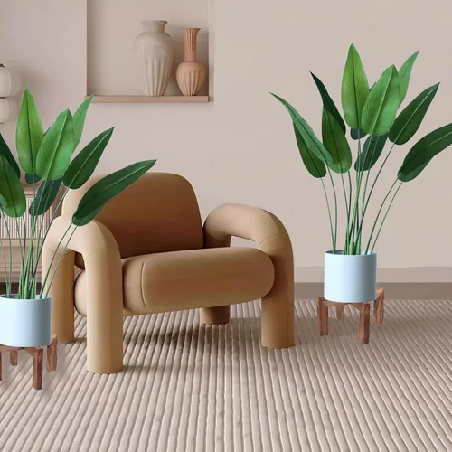 Vista 3 de Soporte para plantas de interior, soporte de madera para macetas, adecuado para macetas de 5 a 12 pulgadas, hogar y jardín (color madera, 1 unidad)