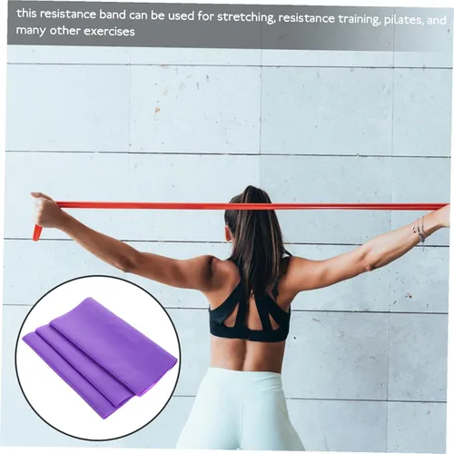 Vista 3 de Luxshiny Juego de 3 bandas de resistencia moradas resistentes y elásticas para estirar, pilates, yoga, terapia física, entrenamiento en casa