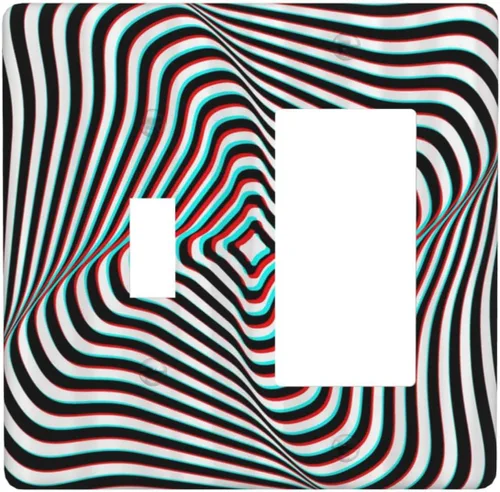 Vista 68 de Cubierta Decorativa de Interruptor de Luz con Ilusión Óptica Visual 3D, Cubierta de Placa de Pared de 1 Gang en Blanco sin Dispositivo, Cubiertas