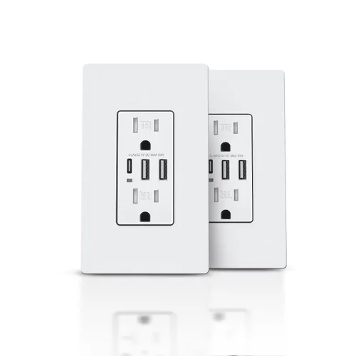Vista 29 de TOPELER Toma de pared USB C negra, toma eléctrica de carga rápida de 30W 6.0Amp con 3 puertos USB (1*Tipo C y 2*Tipo A), receptáculo resistente a