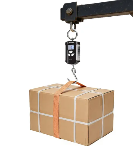 Vista 6 de Báscula colgante digital de 440 libras, 440.9 lbs, báscula de peso resistente, 2 pilas AAA (no incluidas) (negro plateado)