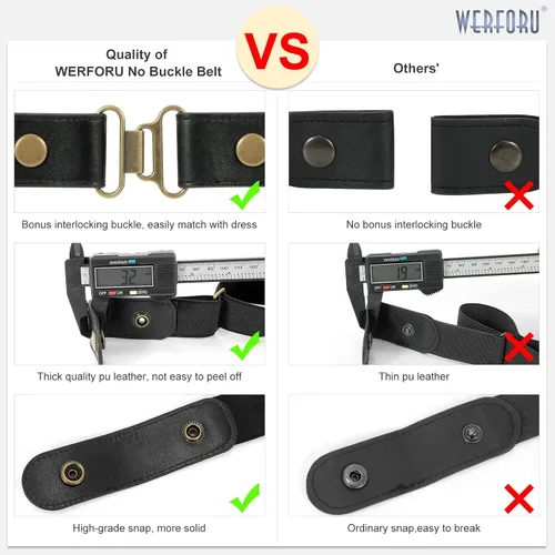 Vista 4 de Sin hebilla cinturón elástico para mujeres hombres cinturón de cintura de hasta 72 pulgadas para jeans