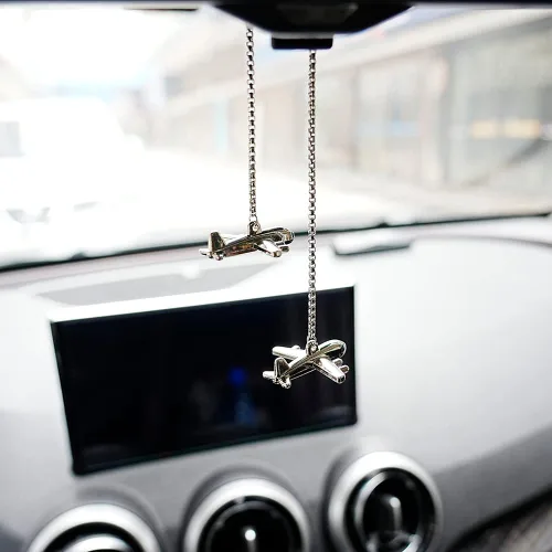 Vista 2 de Espejos retrovisores creativos para automóvil, accesorios interiores, ornamento de avión, decoración de coche
