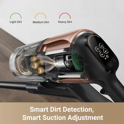Vista 3 de DREAME Aspiradora inalámbrica Z20, aspiradora inteligente con potente succión de 250 AW, hasta 90 minutos de tiempo de funcionamiento, versátil