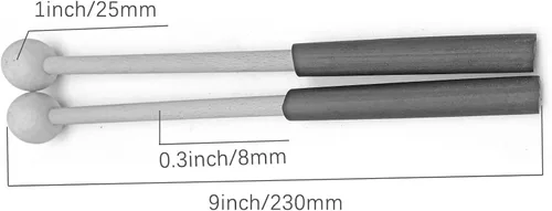 Vista 4 de 1 par de palitos de xilófono de goma de 9 pulgadas, mazos de percusión para Glockenspiel, xilófono, timbre, madera y campanas (negro)
