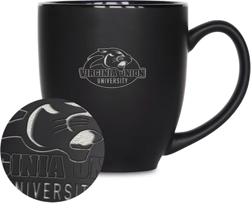 Vista 232 de Rico Industries - Taza de cerámica mate negra con grabado láser estándar de 15oz para NCAA (escuelas T & U) - Para bebidas calientes o frías