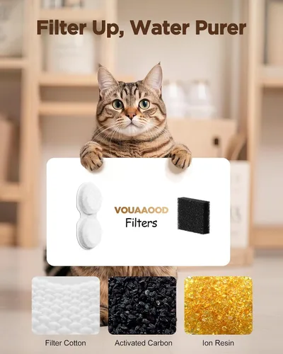 Vista 7 de Fuente de agua para gatos de interior: fuente de agua para mascotas - Fuente automática de agua para gatos - Dispensador de agua tipo grifo