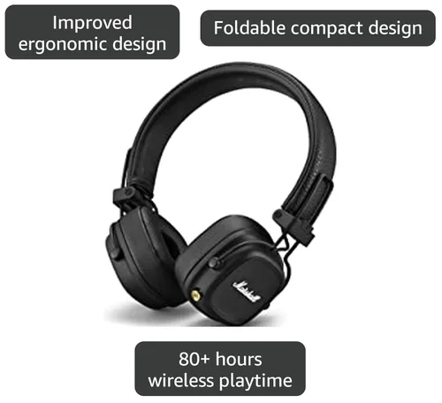 Vista 6 de Marshall Major IV - Auriculares de diadema Bluetooth, color negro