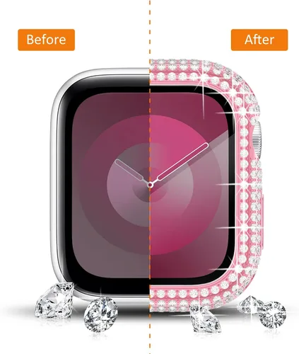 Vista 218 de Surace Bling - Carcasa con protector de pantalla para Apple Watch Series 3, 2, 1 de 1.496 pulgadas