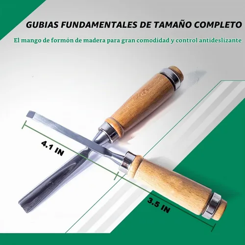 Vista 2 de Monkey King Bar -Juego de cinceles de tallado de madera de 12 piezas- Herramientas afiladas para carpintería con almacenamiento de estuche