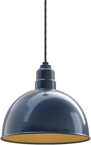 Vista 68 de Steel Lighting Co. Colgante de cuenco rosa Lámpara montada en el techo Cúpula de 15 pulgadas vástago de 12 pulgadas Estilo granero de acero