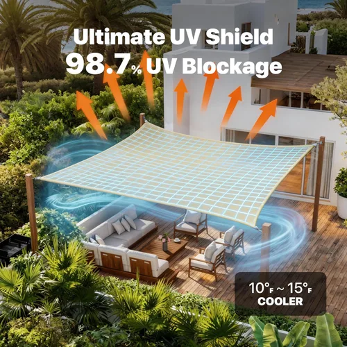 Vista 3 de ShadeMart Toldo rectangular de 8 x 12 pies, color gris, resistente para patio, garaje, patio, bloqueo UV, grado comercial, 260 GSM