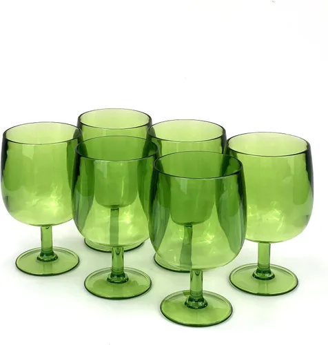 Vista 9 de Yalin Juego de 6 vasos apilables irrompibles de plástico acrílico para vino y agua de 12 onzas (azul, 12 onzas)