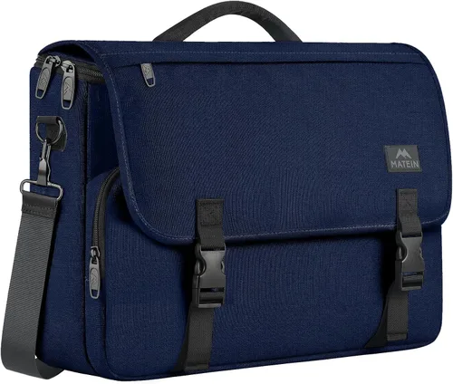 Vista 11 de MATEIN Bolsa tipo mensajero para hombres, mochila escolar para adolescentes, ligera de 17.3 pulgadas, maletín para laptop grande, bolsa cruzada