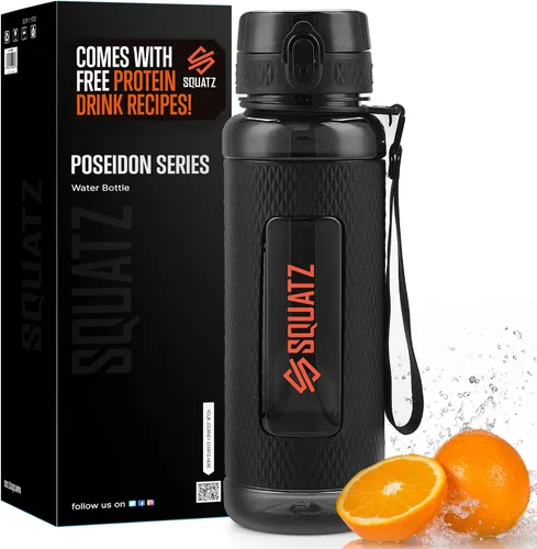 Vista 9 de SQUATZ Poseidon Series - Botella de agua deportiva de 78 onzas – Botella de agua deportiva de gran volumen de boca ancha para gimnasio, con hebilla