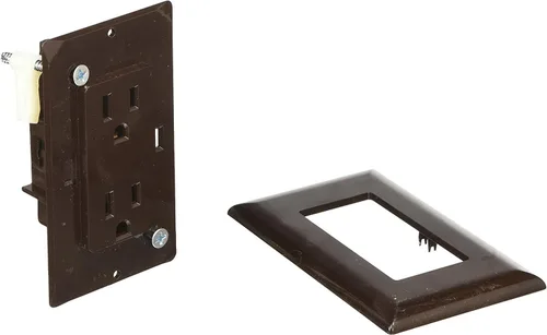 Vista 3 de RV Designer AC Salida de receptáculo doble autocontenida con placa de cubierta S817 - Receptáculo de salida de alimentación de 15 A 125 VCA para RVs