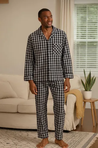 Vista 2 de Hanes Conjunto de pijama tejido liso para hombre