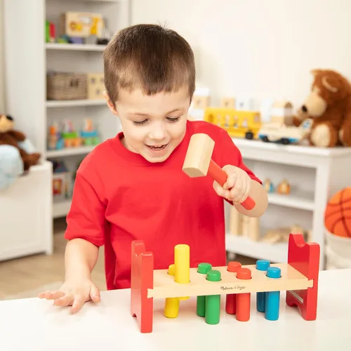 Vista 7 de Melissa & Doug Juguete de madera con martillo Pound-A-Peg de lujo certificado FSC