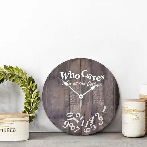 Vista 2 de Reloj de pared de madera rústica personalizado de 10 pulgadas, silencioso sin tictac, funciona con pilas, para sala de estar, dormitorio, cocina, En