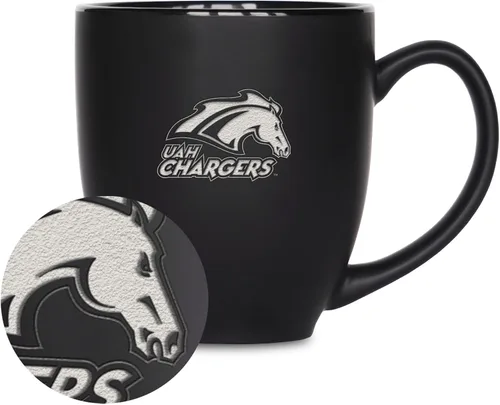 Vista 88 de Rico Industries - Taza de cerámica mate negra con grabado láser estándar de 15oz para NCAA (escuelas T & U) - Para bebidas calientes o frías