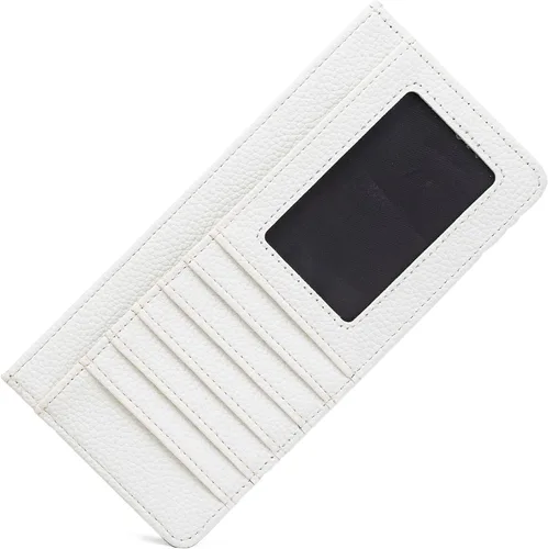 Vista 12 de Cartera Delgada para Tarjetas de Crédito Ultra Delgada Cartera Larga para Tarjetas Bolsillos con Cremallera Estuche para ID Cartera Pequeña Compacta