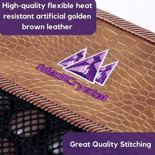 Vista 4 de MediCrystal Tapete flexible de infrarrojos lejanos – Grande 71 pulgadas de largo x 24 pulgadas de ancho – 429 piedras abovedadas – Bian natural