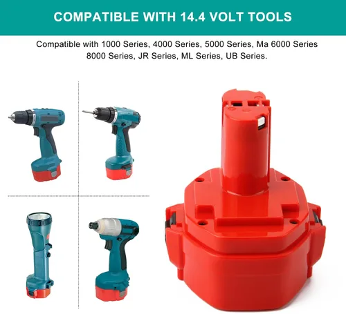 Vista 4 de CREABEST Paquete de 2 baterías de 3.5Ah Ni-MH 14.4V compatibles con 1434 1420 1422 1433 PA14 1435 1435F 192600-1 193985-8 192699 193157-5 193158-3