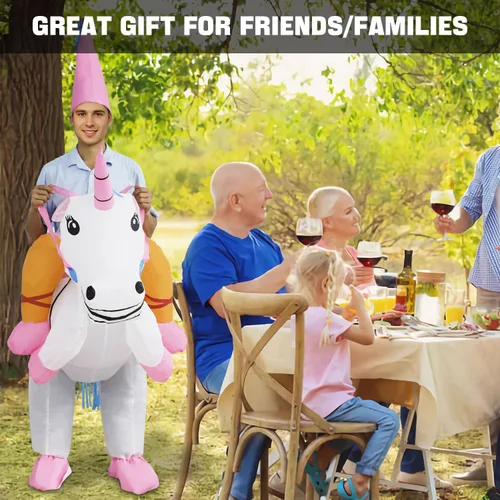Vista 6 de HZGDEJTG Ropa inflable del montar a caballo blanco, ropa inflable para los adultos