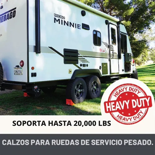 Vista 2 de SECURITYMAN Calzas de rueda resistentes (paquete de 2) – Calzas de rueda de goma sólida duraderas, antideslizantes, para remolques de lanchas Naranja
