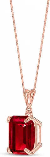 Vista 2 de Galaxy Gold GG 14K Solid Gold Pendant Necklace with Genuine Natural Ruby - July Birthstone, Stone of Passion & Protection, 14-24 Inch, Fine Jewelry