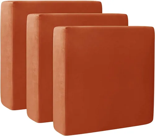 Vista 54 de Fundas de cojín de terciopelo para sofá, funda elástica para cojín de sofá suave, protector de muebles extraíble y lavable para sala de estar, Negro