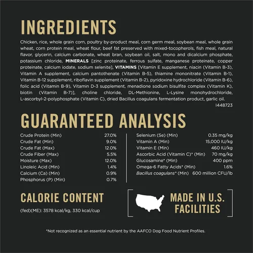 Vista 4 de Purina Pro Plan Weight Management Alimento Seco para Perros, Mezcla Triturada Fórmula de Pollo y Arroz - Bolsa de 6 lb