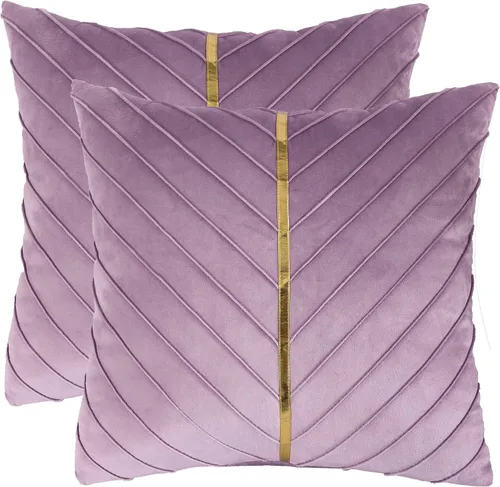 Vista 35 de Fundas de Almohada Decorativas de Terciopelo Verde Aguamarina de 16 x 16 pulgadas, Paquete de 2 con Cuero Dorado Decorativo de Navidad, Fundas
