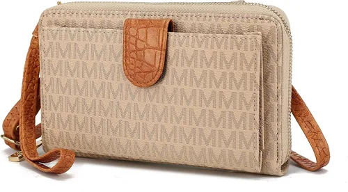 Vista 26 de MKF Collection Bolso cruzado para mujer, diseño de mensajero, cartera de mano