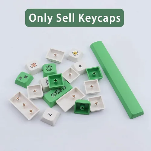 Vista 7 de Hyekit Teclas PBT 137 Teclas Leche de Aguacate XDA Perfil Key Caps Dye-Sublimation Japanese Keycap Set Lindas Teclas Cherry MX Interruptores