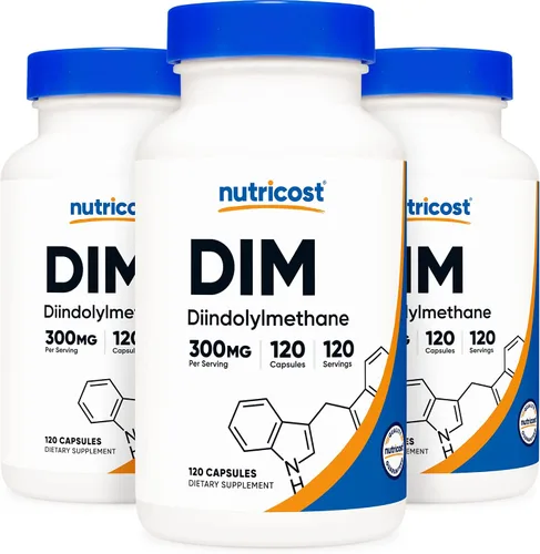 Vista 6 de Suplemento Nutricost Dim (diindolylmethane) 0.10 onzas, 120 cápsulas con Bioperine, 1 botella, 1