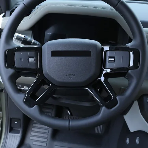 Vista 4 de Para Land Rover Defender 110 2020 Accesorios ABS Interior Volante Decoración Cubierta Trim Accesorios de coche (negro)